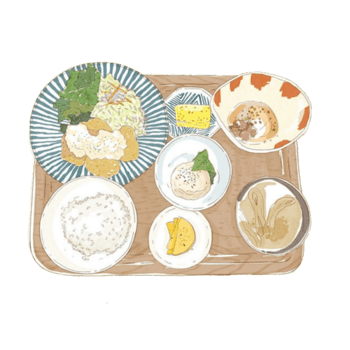 食堂饭餐手绘画素材图片