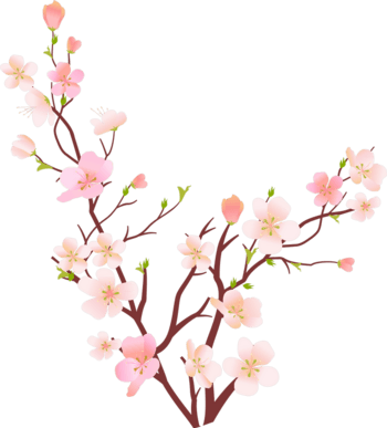 手绘花朵花枝素材