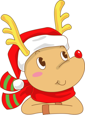 手绘可爱麋鹿圣诞装扮图案