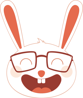 笑呵呵的兔子卡通手绘装饰元素