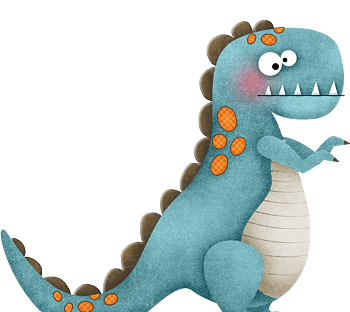 蓝色卡通小恐龙