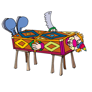 卡通手绘魔术箱子矢量