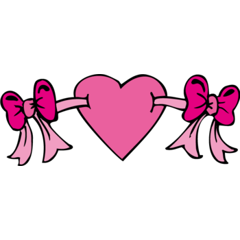 粉色爱心蝴蝶结矢量