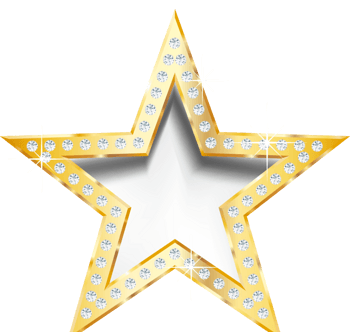 金色钻石镶边立体星星