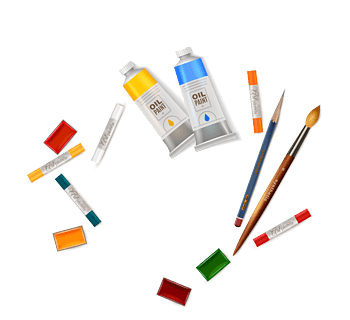 矢量卡通颜料素材