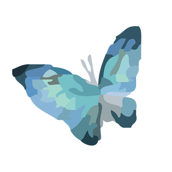 手绘风格飞舞的蝴蝶