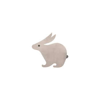 水彩唯美扁平动物兔子