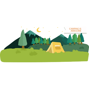 矢量手绘户外露营