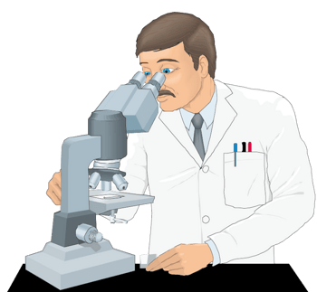 矢量看显微镜的医生