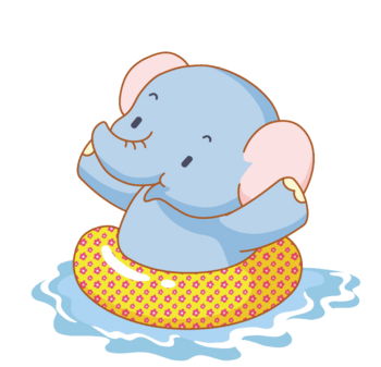 在游泳的小大象