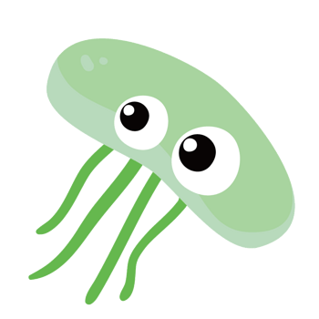 矢量绿色卡通水母