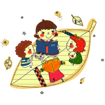 手绘小孩子在讨论