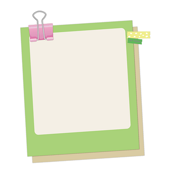 矢量绿色留言条夹子留言板