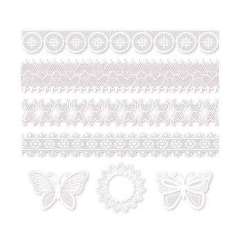 白色蕾丝边框