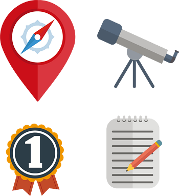 红色定位符指南针