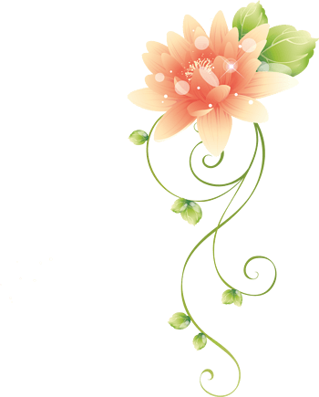 手绘粉色花朵藤蔓素材