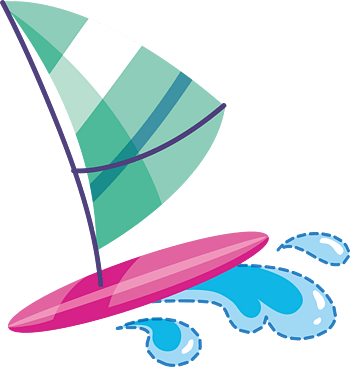 卡通帆船矢量图