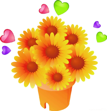 彩色卡通鲜花花朵爱心