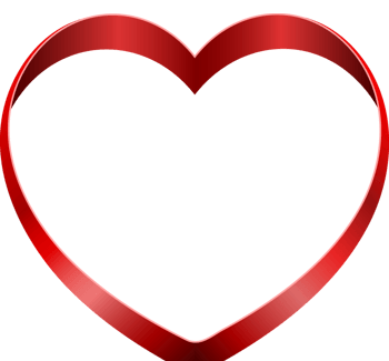 简约红边心形图案