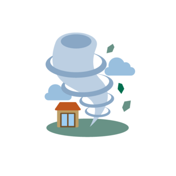 卡通龙卷风灾害