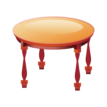 矢量木质圆形八仙桌圆桌