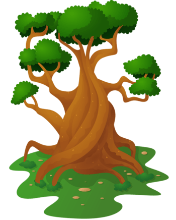 卡通手绘绿色大树