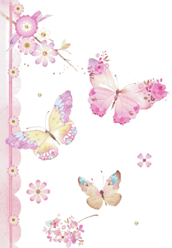 手绘粉色蝴蝶背景