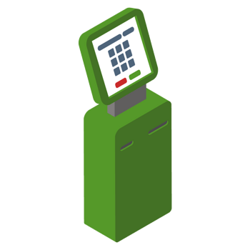 矢量扁平图形绿色自助机