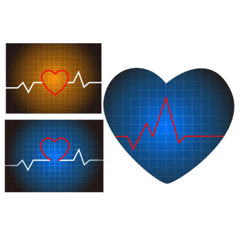 蓝色爱心心跳线