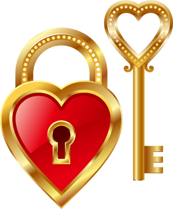 浪漫情人节心形锁子钥匙