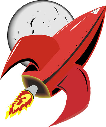 红色小火箭矢量素材卡通