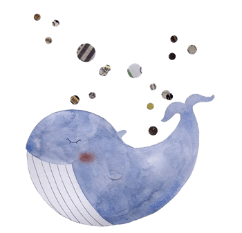 一只蓝色的吐泡泡的海豚