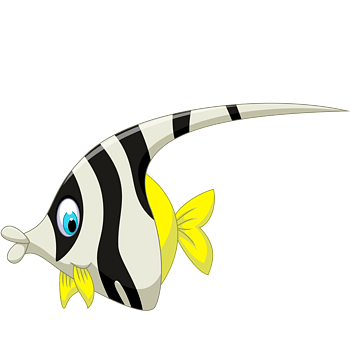 卡通海底的鱼矢量图