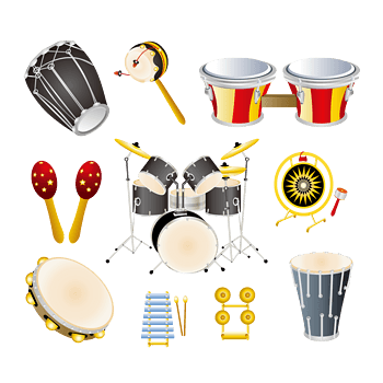 卡通乐器矢量图