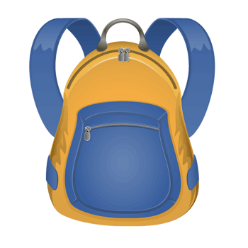 蓝色卡通质感书包