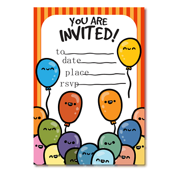 卡通气球邀请卡
