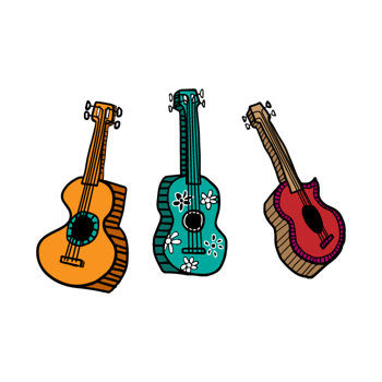 矢量卡通大吉他