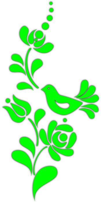 绿色的小鸟树枝剪贴画