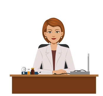 矢量棕色卡通图案问诊