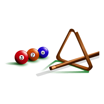矢量台球球框和球杆