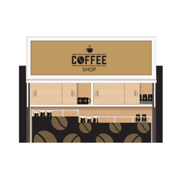 黄色咖啡店招牌店面