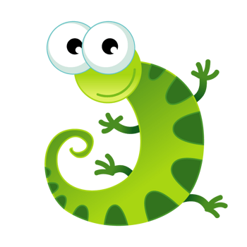 手绘卡通动物蜥蜴