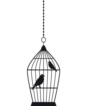 笼子鸟被困黑色线条