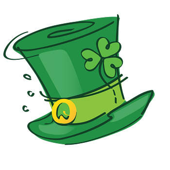 绿色卡通绅士帽矢量图