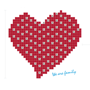 心形爱心照片墙矢量背景图