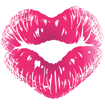 心形魅惑唇印素材