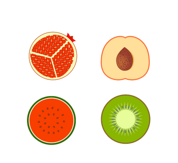 卡通水果切面图