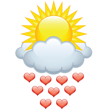 太阳超级爱心雨素材免抠