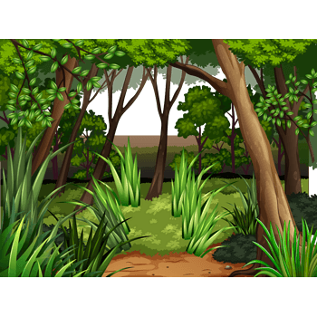 矢量卡通茂密的森林素材