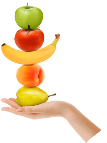 单手托举水果的手臂